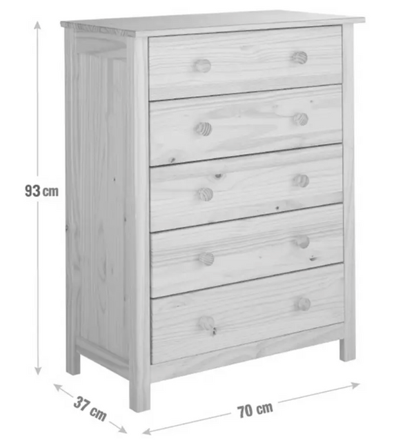 Scandinavia Scandinavia 5 Drawer Chest - Pine 15427035