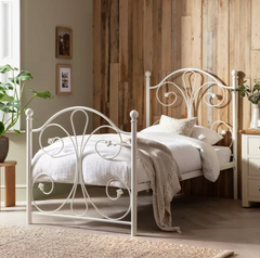 Marietta Single Metal Bed Frame - White 13109740