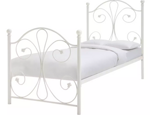 Marietta Single Metal Bed Frame - White 13109740