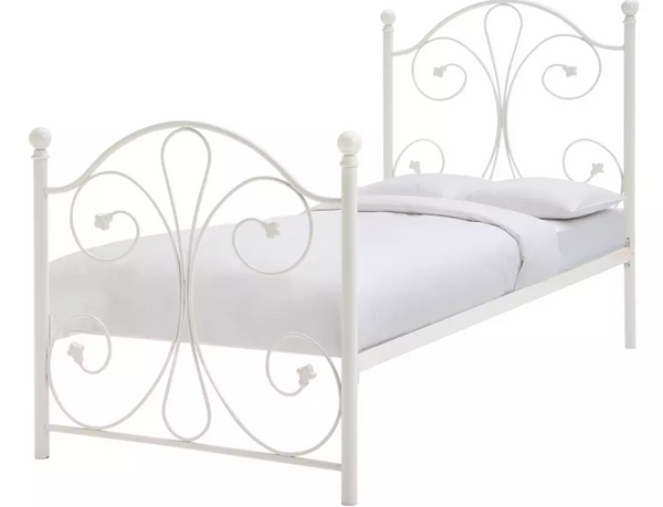 Marietta Single Metal Bed Frame - White 13109740