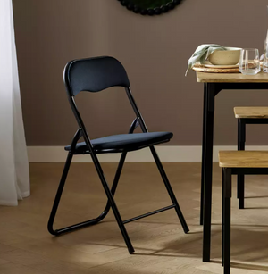 Nyla Velvet Folding Dining Chair - Black 17354924
