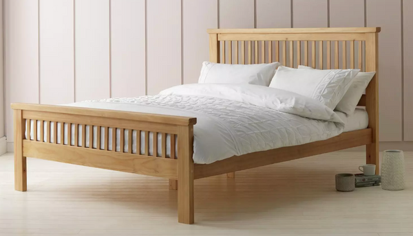 Aubrey Double Wooden Bed Frame - Oak Stain 14636164