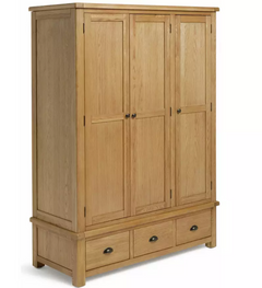 Kent 3 Door 3 Drawer Wardrobe - Oak 12910985