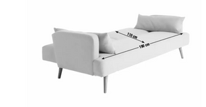Andy Fabric 3 Seater Clic Clac Sofa Bed - Natural 17932023