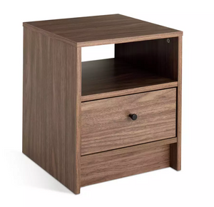 Home Malibu 1 Drawer Bedside Table - Walnut 17863563