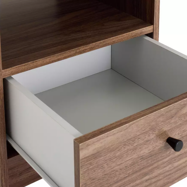 Home Malibu 1 Drawer Bedside Table - Walnut 17863563