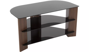 AVF Up To 42 Inch TV Stand - Black Glass and Walnut Effect 19416602