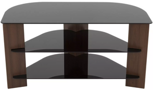 AVF Up To 42 Inch TV Stand - Black Glass and Walnut Effect 19416602