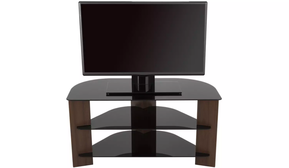 AVF Up To 42 Inch TV Stand - Black Glass and Walnut Effect 19416602