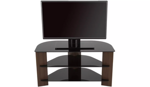 AVF Up To 42 Inch TV Stand - Black Glass and Walnut Effect 19416602