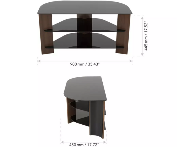 AVF Up To 42 Inch TV Stand - Black Glass and Walnut Effect 19416602