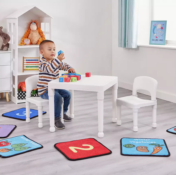 House Toys Kids Plastic Table & 2 Chairs - White 18366887