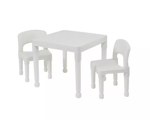 House Toys Kids Plastic Table & 2 Chairs - White 18366887
