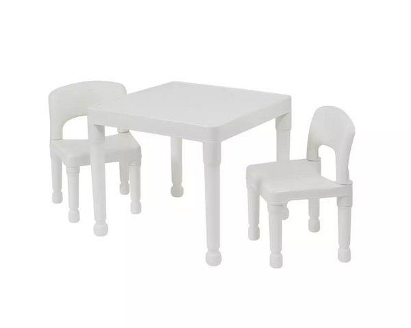 House Toys Kids Plastic Table & 2 Chairs - White 18366887