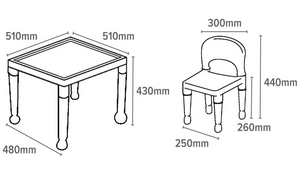 House Toys Kids Plastic Table & 2 Chairs - White 18366887