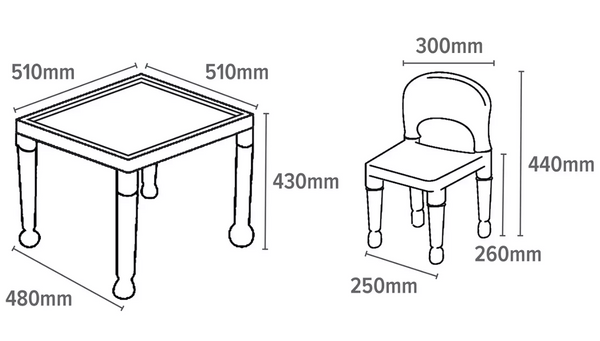 House Toys Kids Plastic Table & 2 Chairs - White 18366887