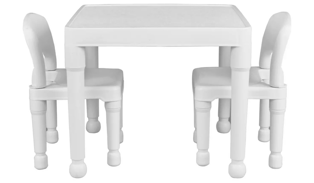 House Toys Kids Plastic Table & 2 Chairs - White 18366887