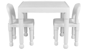 House Toys Kids Plastic Table & 2 Chairs - White 18366887