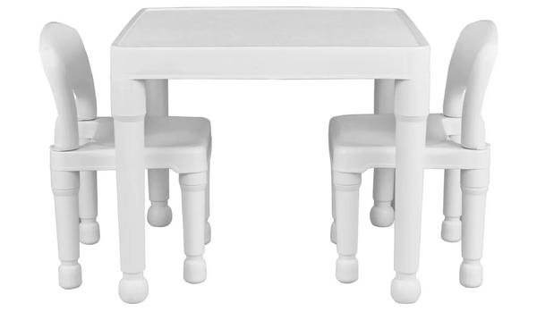 House Toys Kids Plastic Table & 2 Chairs - White 18366887