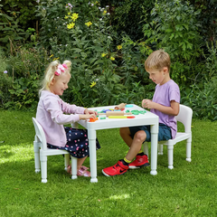 House Toys Kids Plastic Table & 2 Chairs - White 18366887