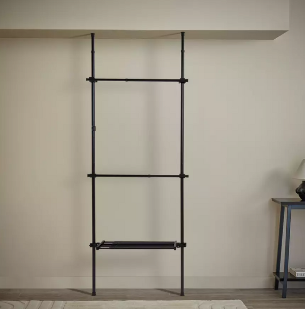 Home Single Adjustable Ceiling Rail - Black 14197816