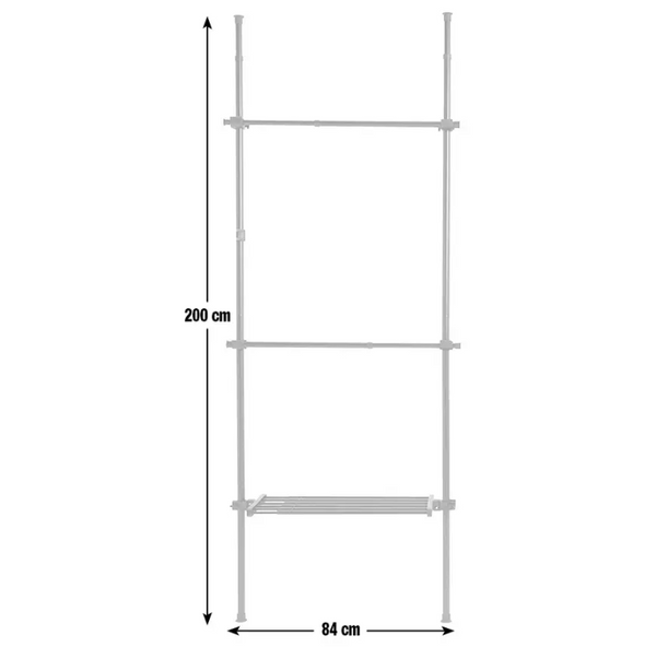 Home Single Adjustable Ceiling Rail - Black 14197816