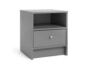 Home Malibu 1 Drawer Bedside Table - Grey 18246251