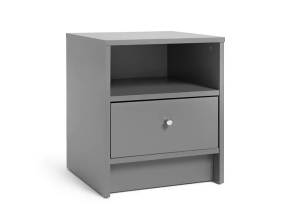 Home Malibu 1 Drawer Bedside Table - Grey 18246251