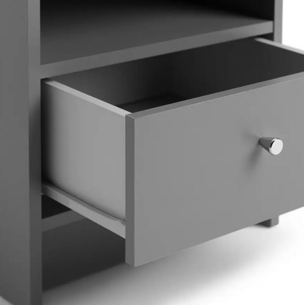 Home Malibu 1 Drawer Bedside Table - Grey 18246251