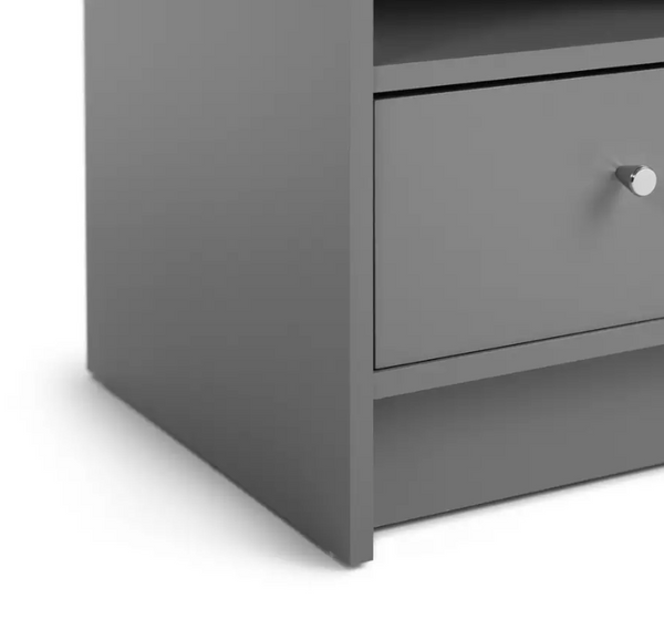 Home Malibu 1 Drawer Bedside Table - Grey 18246251