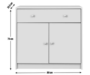 Home Maine 2 Door 1 Drawer Sideboard - Black 14646989