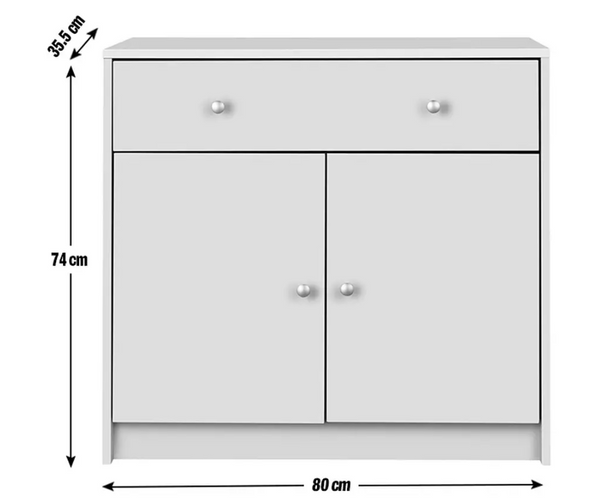 Home Maine 2 Door 1 Drawer Sideboard - Black 14646989