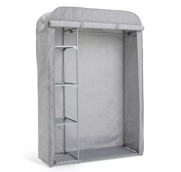 Home Arch Double Fabric Wardrobe - Grey 17685741