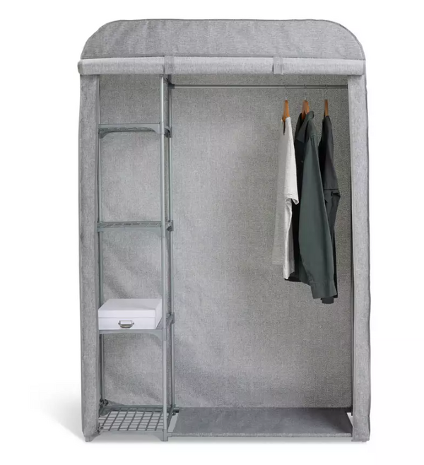Home Arch Double Fabric Wardrobe - Grey 17685741