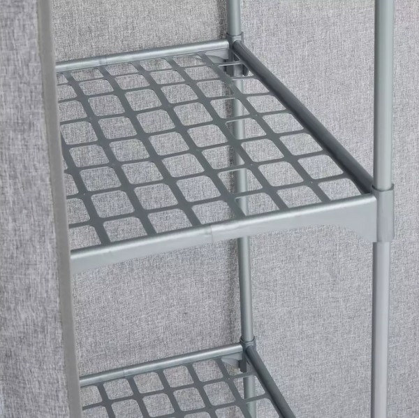 Home Arch Double Fabric Wardrobe - Grey 17685741