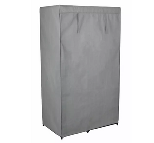 Home Covered Single Wardrobe with Storage - Grey 17812026