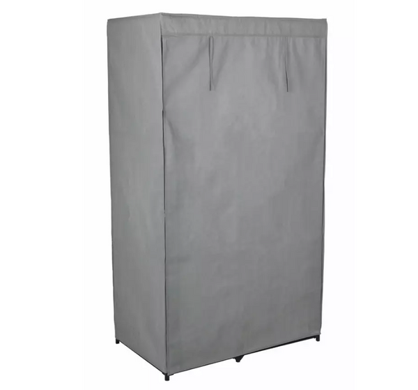 Home Covered Single Wardrobe with Storage - Grey 17812026