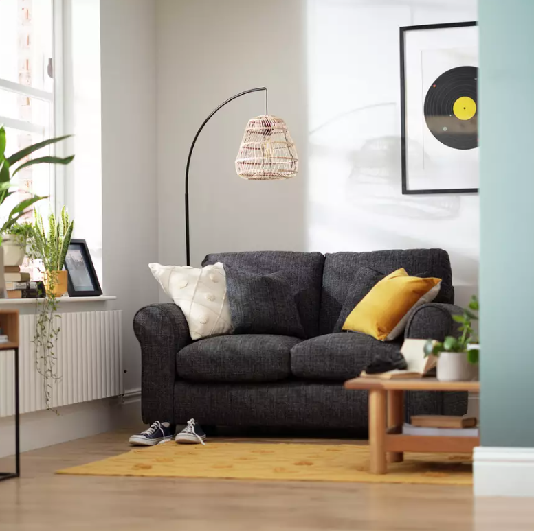 Home Lisbon Fabric 2 Seater Sofa - Stone 15945861