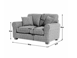 Home Lisbon Fabric 2 Seater Sofa - Stone 15945861