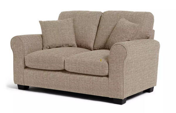 Home Lisbon Fabric 2 Seater Sofa - Stone 15945861