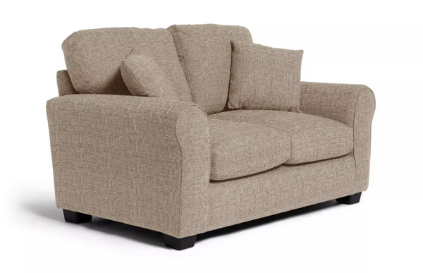 Home Lisbon Fabric 2 Seater Sofa - Stone 15945861