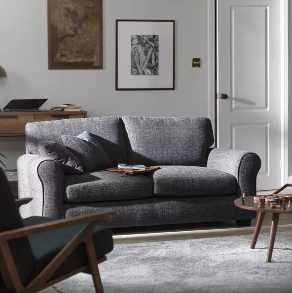 Home Lisbon Fabric 3 Seater Sofa - Grey 12255963
