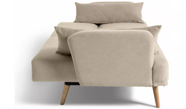 Home Andy Fabric 3 Seater Clic Clac Sofa Bed - Natural 17932023