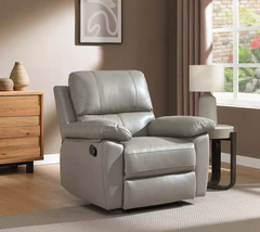 Home Toby Faux Leather Manual Recliner Chair - Grey 18547620