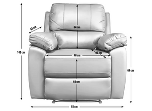 Home Toby Faux Leather Manual Recliner Chair - Grey 18547620