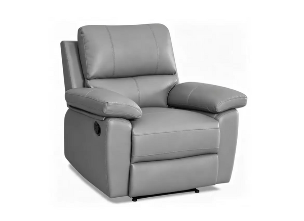 Home Toby Faux Leather Manual Recliner Chair - Grey 18547620