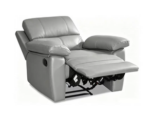 Home Toby Faux Leather Manual Recliner Chair - Grey 18547620