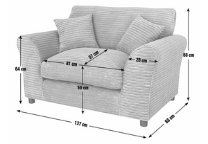 Home Harry Cord Cuddle Chair - Charcoal 17557075