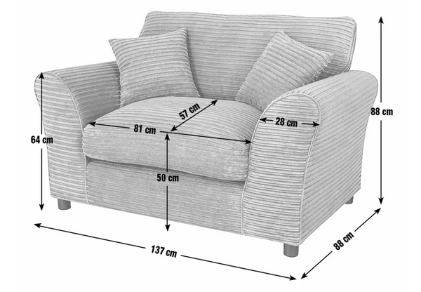 Home Harry Cord Cuddle Chair - Charcoal 17557075