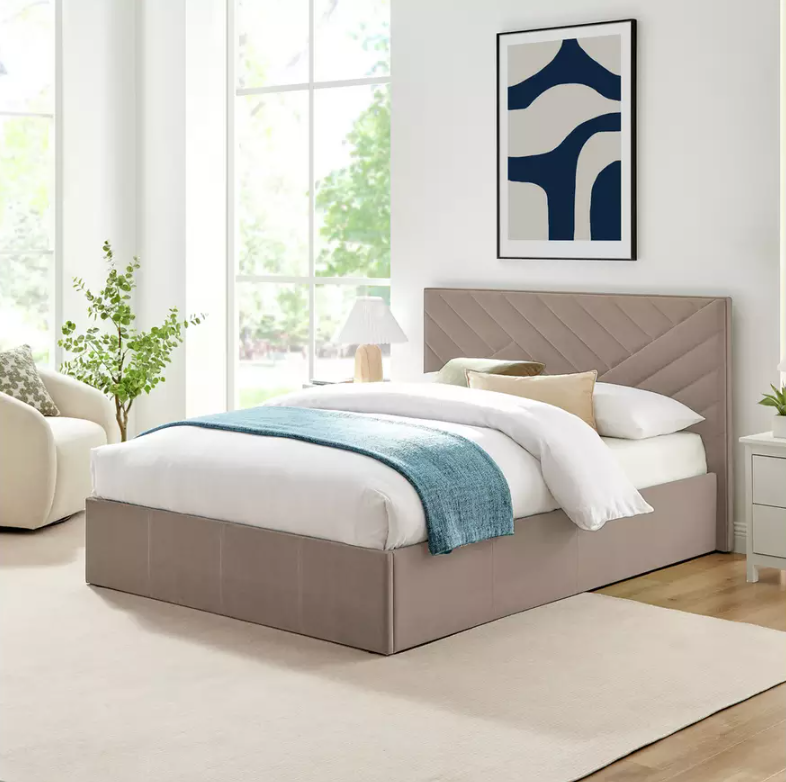 Home Luca End Lift Small Double Ottoman Bed - Latte 14662413